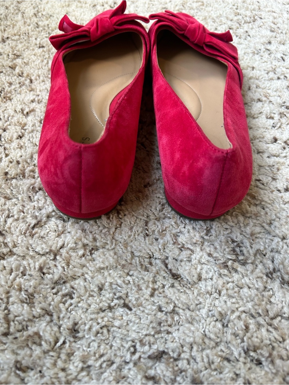 Talbots Edison Red Bow Suede Flats Size 9 - Picture 7 of 8